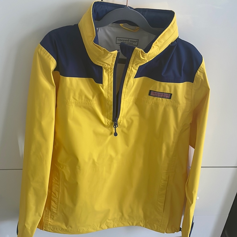 vineyard vines yellow half zip anorak jacket
